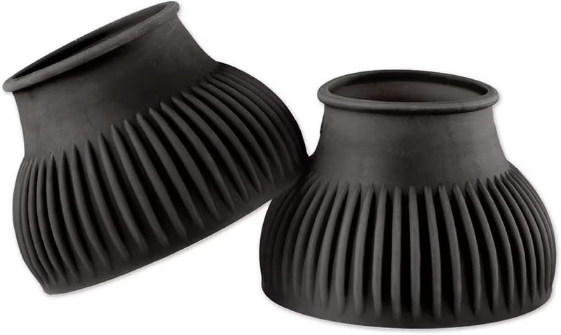 SmartEquine Horse Bell Boots | Pull On Rubber Ribbed Design for Interference Shielding and Lost Shoe Prevention | Durable and Reliable Horse Boots (Extra Large (XL)) - Image 1